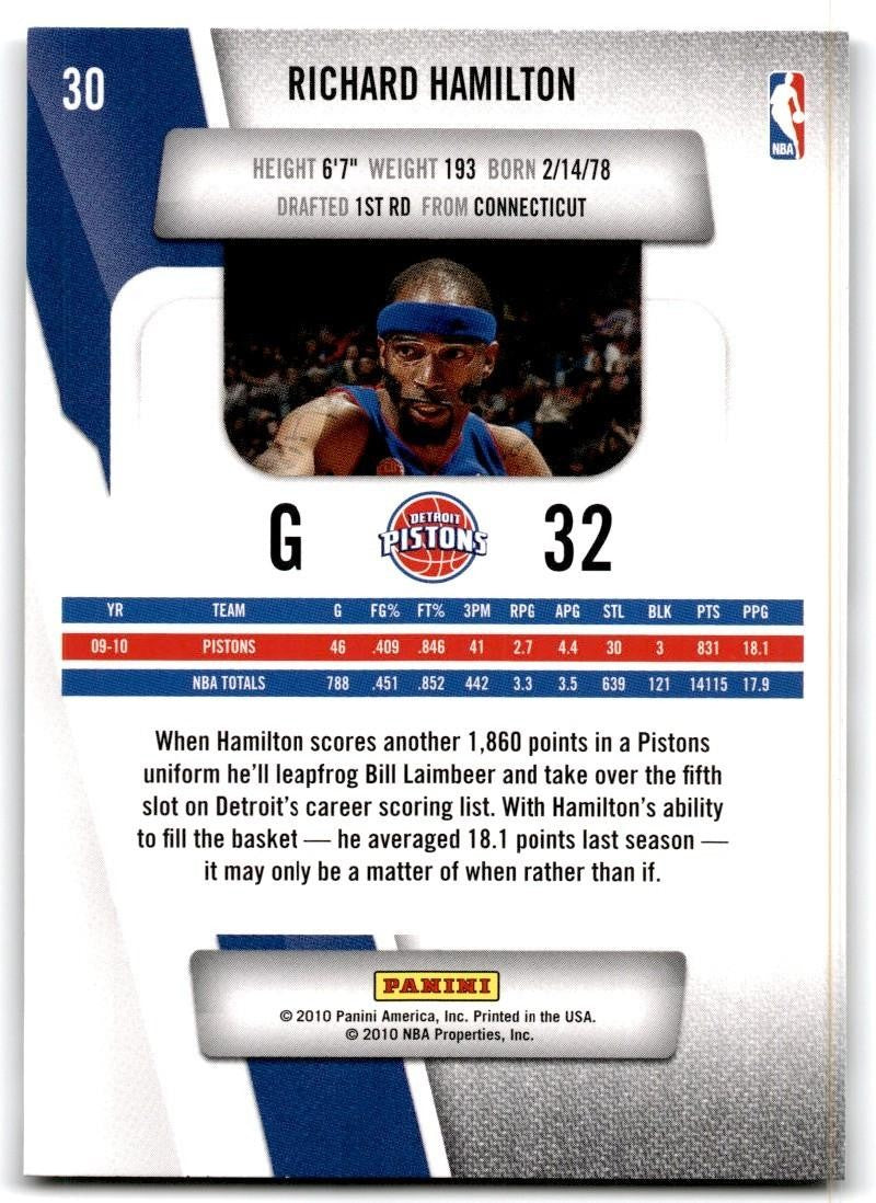 2010-11 Panini Prestige Richard Hamilton Basketball Cards #30