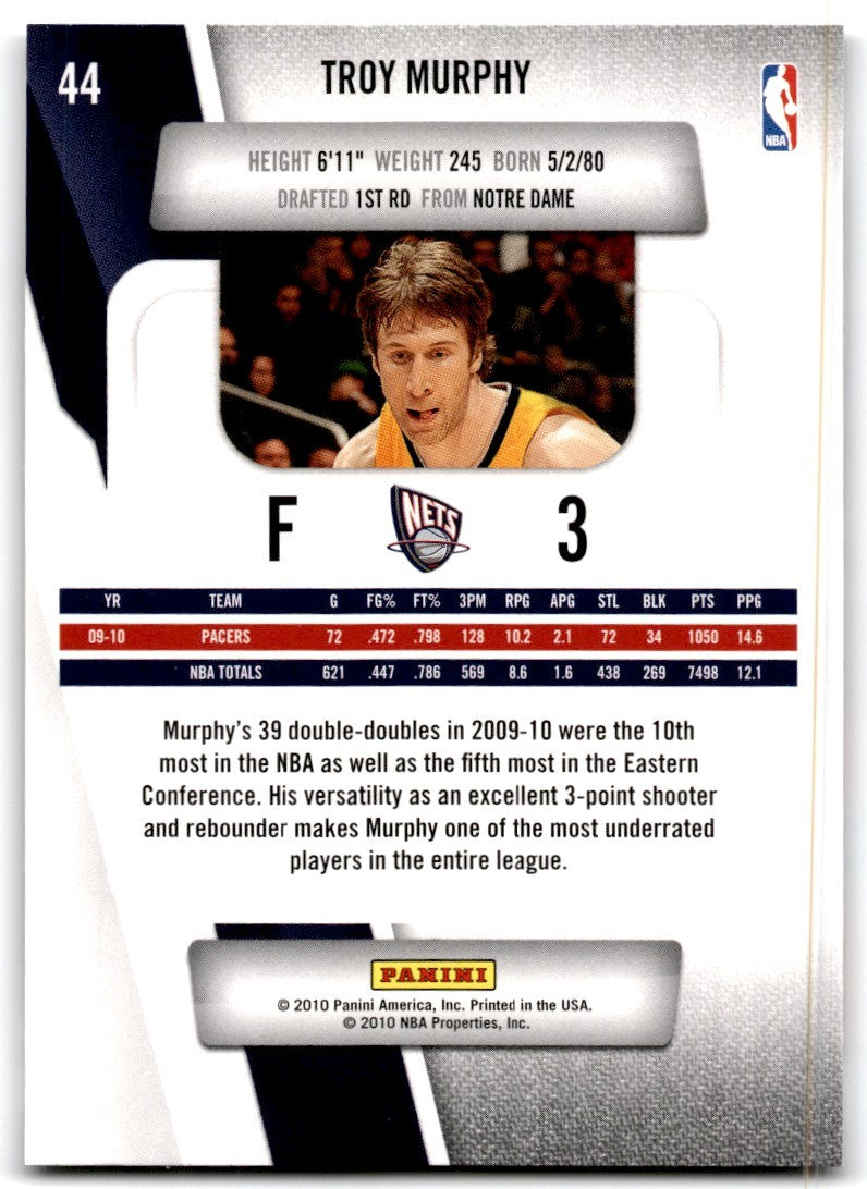 2010-11 Panini Prestige Troy Murphy A Basketball Cards #44