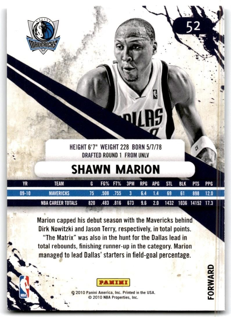 2010-11 Panini Rookies & Stars Shawn Marion Basketball Cards #52