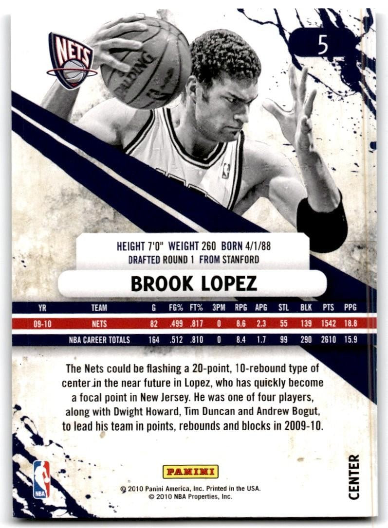 2010-11 Panini Rookies & Stars Brook Lopez Basketball Cards #5