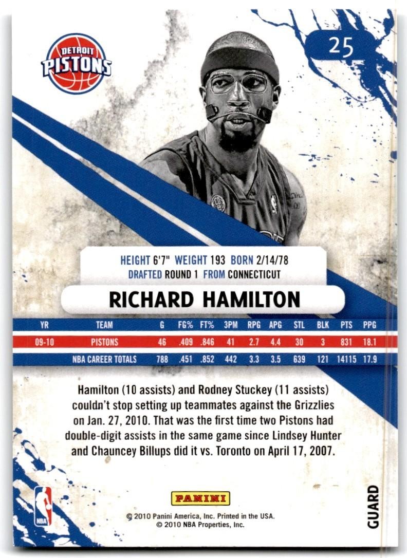 2010-11 Panini Rookies & Stars Richard Hamilton Basketball Cards #25