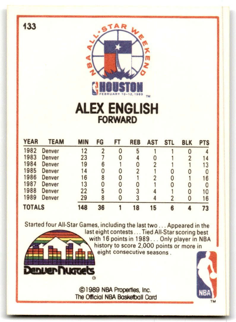 1989-90 NBA Hoops Alex English Basketball Cards #133