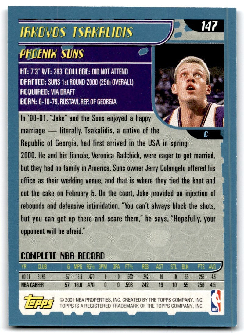 2001-02 Topps Iakovos Tsakalidis A Basketball Cards #147
