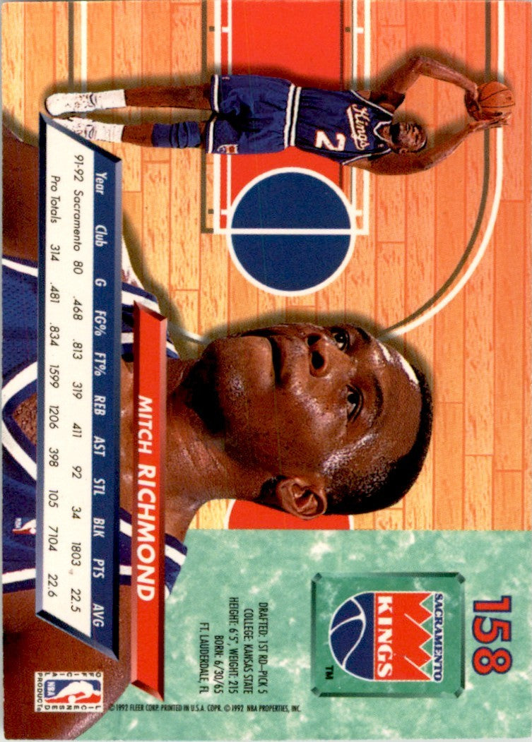 1992-93 Fleer Ultra Mitch Richmond Sacramento Kings #158