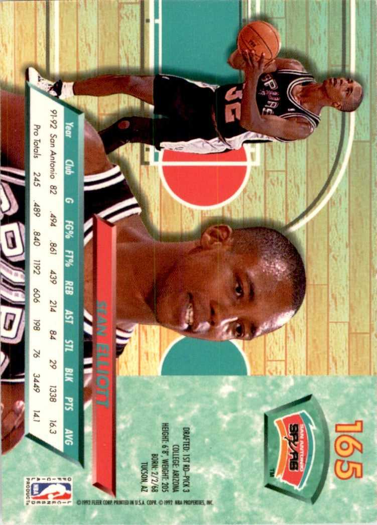 1992-93 Fleer Ultra Sean Elliott San Antonio Spurs #165