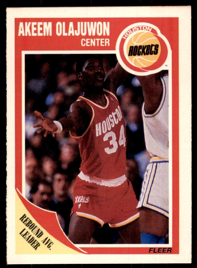 1989-90 Fleer. Akeem Olajuwon Basketball Cards #61