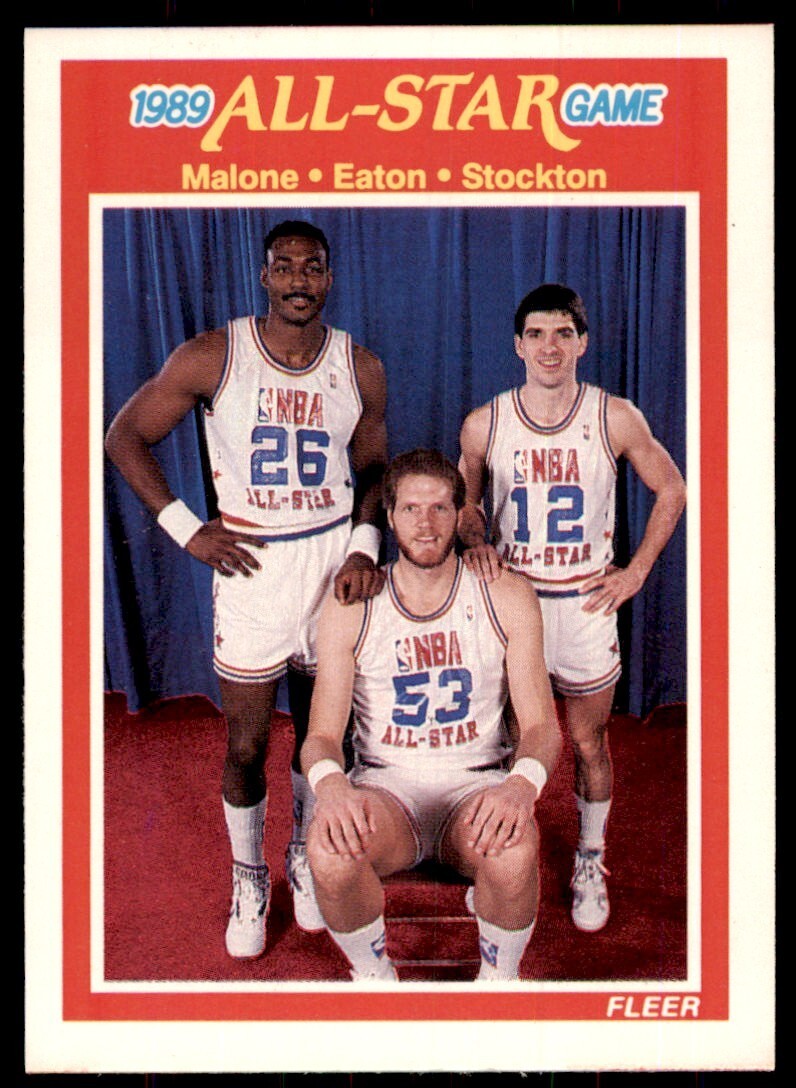 1989-90 Fleer. Karl Malone/Mark Eaton/John Stockton A Basketball Cards #163