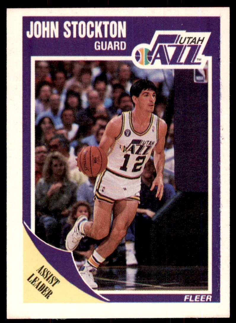 1989-90 Fleer. John Stockton A Basketball Cards #156
