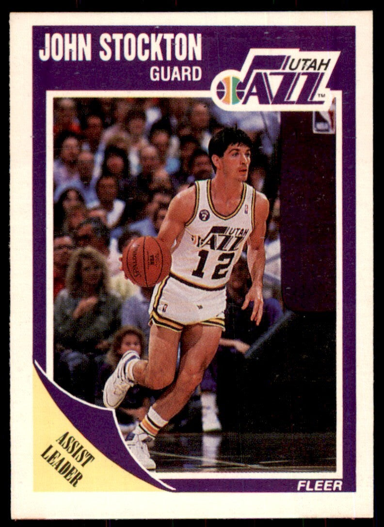 1989-90 Fleer. John Stockton Basketball Cards #156