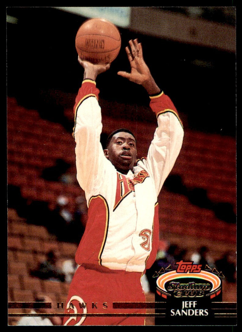 1992-93 Stadium Club Jeff Sanders Atlanta Hawks #336