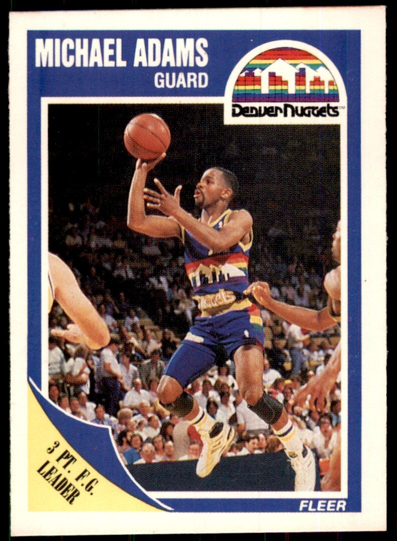 1989-90 Fleer. Michael Adams Basketball Cards #38