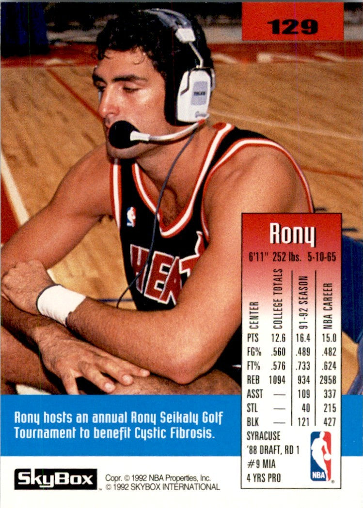 1992-93 SkyBox Rony Seikaly Miami Heat #129