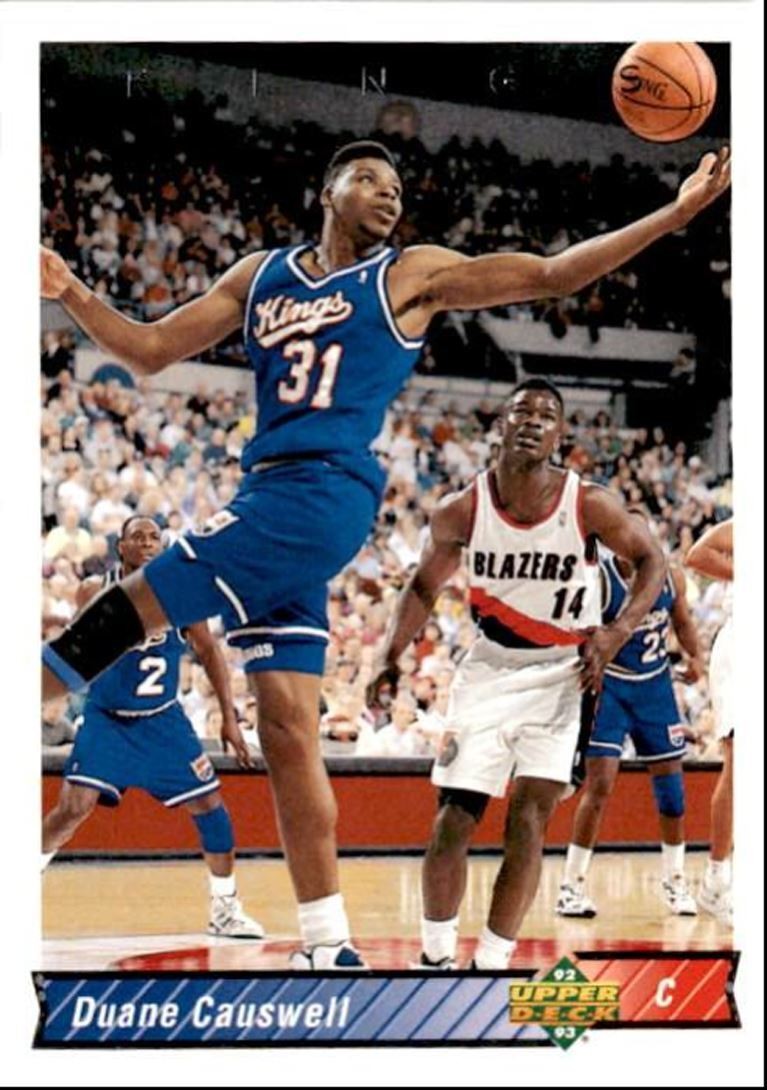 1992-93 Upper Deck Basketball Card Duane Causwell Sacramento Kings #207