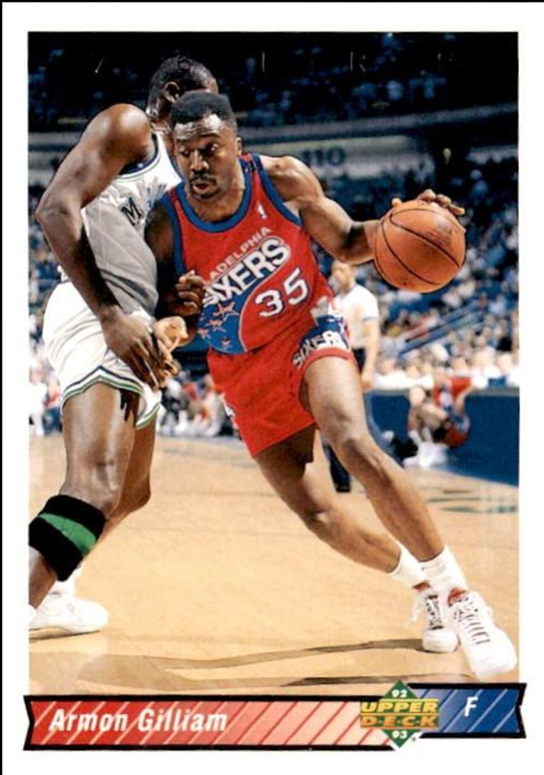 1992-93 Upper Deck Basketball Card Armon Gilliam Philadelphia 76ers #299