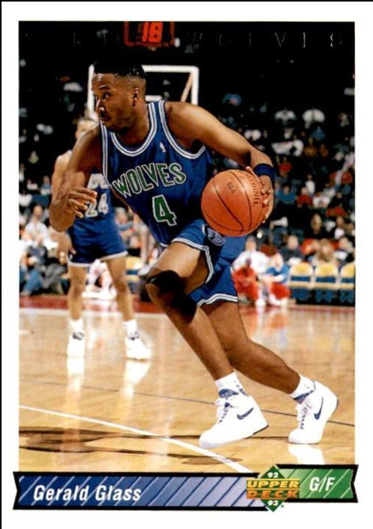 1992-93 Upper Deck Basketball Card Gerald Glass / Minnesota Timberwolves #186