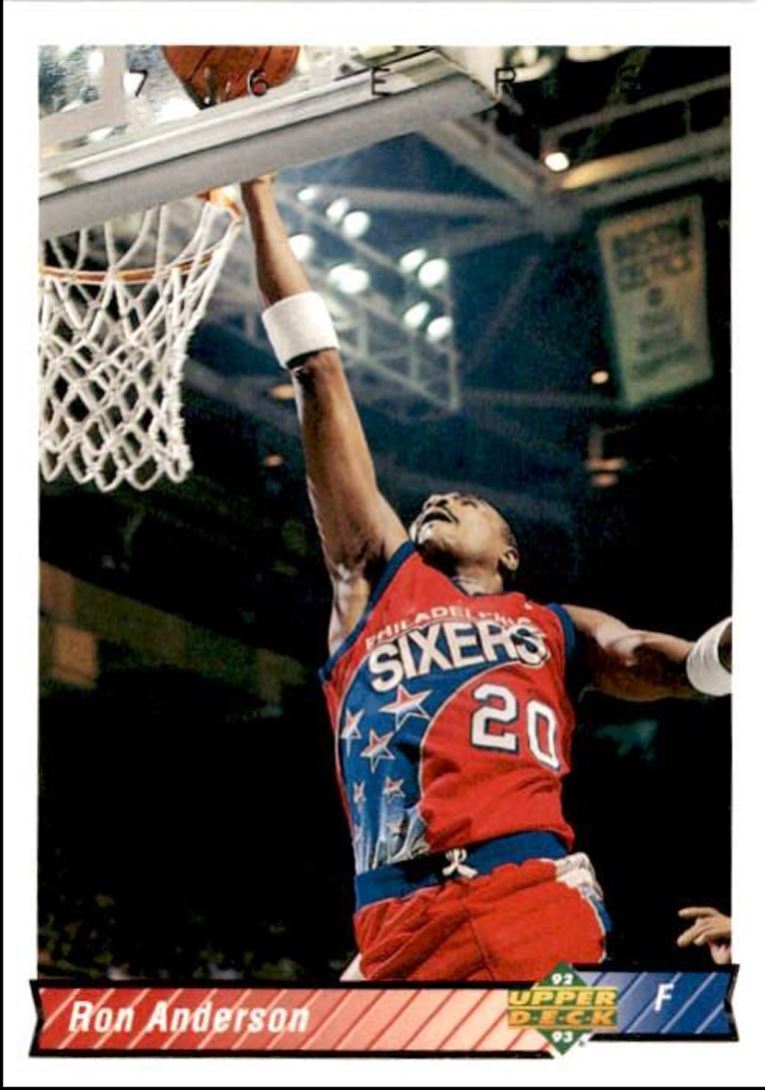 1992-93 Upper Deck Basketball Card Ron Anderson Philadelphia 76ers #217