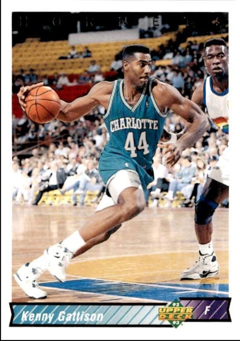 1992-93 Upper Deck Basketball Card Kenny Gattison v Charlotte Hornets #284
