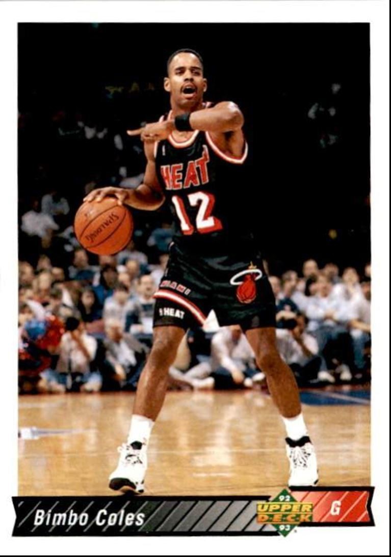 1992-93 Upper Deck Basketball Card Bimbo Coles / Miami Heat #121