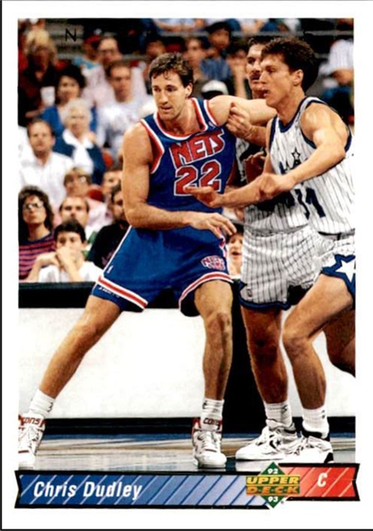 1992-93 Upper Deck Basketball Card Chris Dudley / New Jersey Nets #153