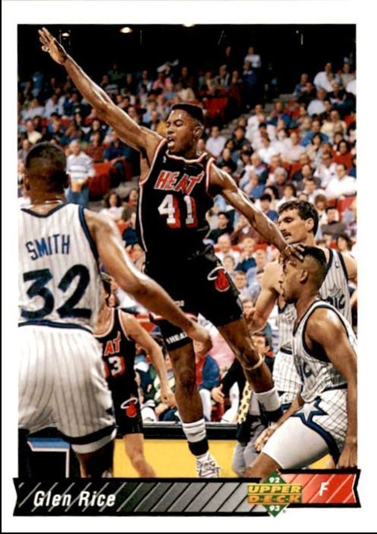 1992-93 Upper Deck Basketball Card Glen Rice / Miami Heat #126
