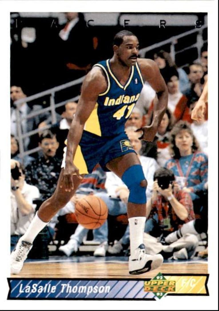 1992-93 Upper Deck Basketball Card LaSalle Thompson . Indiana Pacers #296
