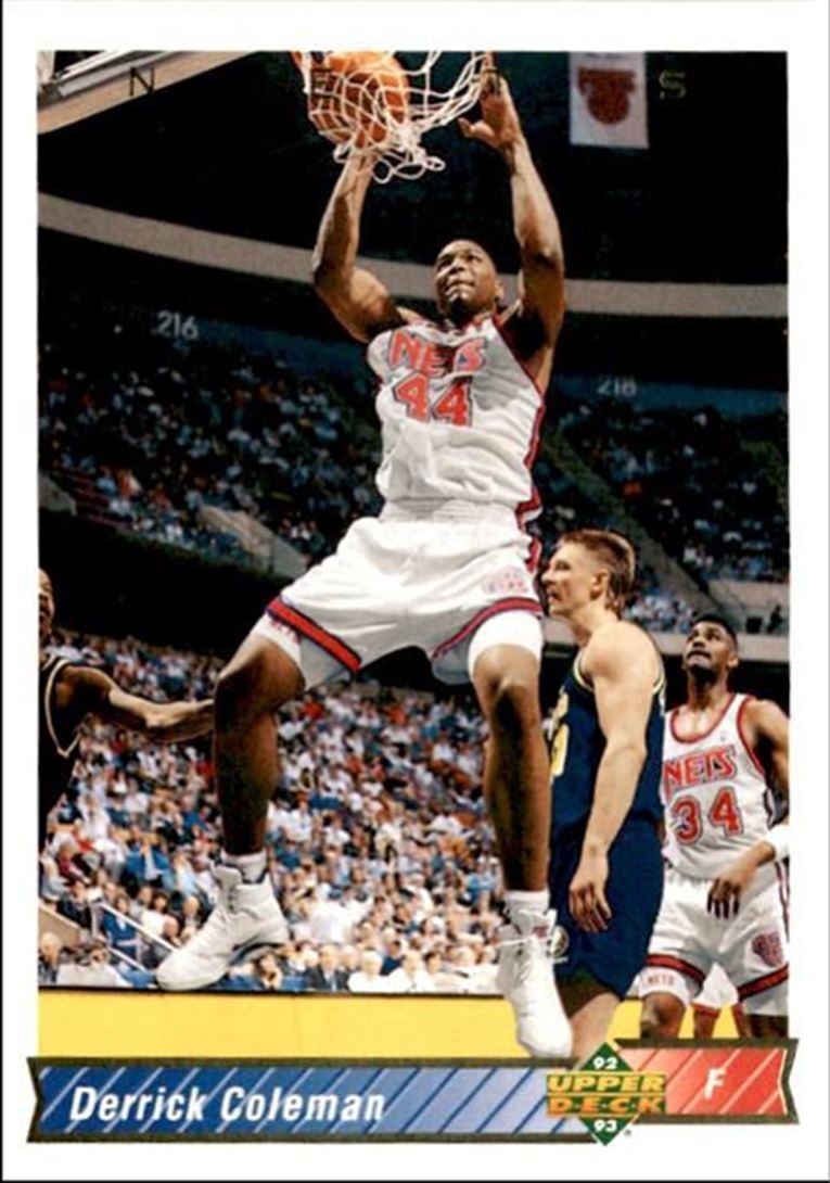 1992-93 Upper Deck Basketball Card Derrick Coleman / New Jersey Nets #124
