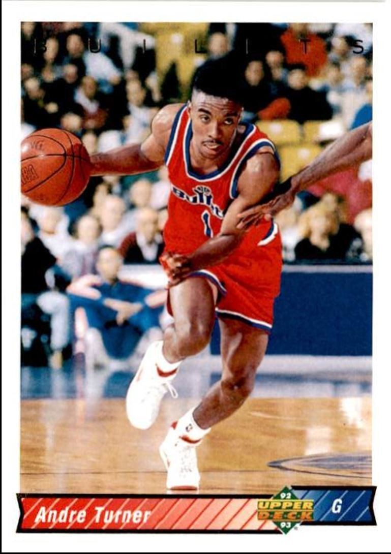 1992-93 Upper Deck Basketball Card Andre Turner / Washington Bullets #25