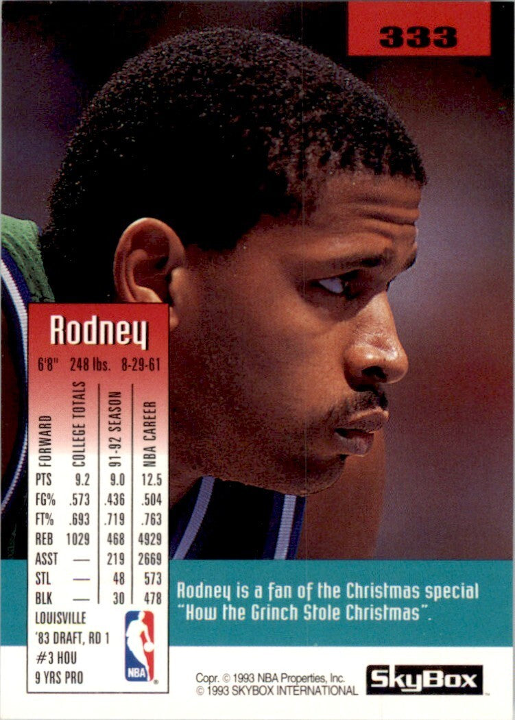 1992-93 SkyBox Rodney McCray Chicago Bulls #333