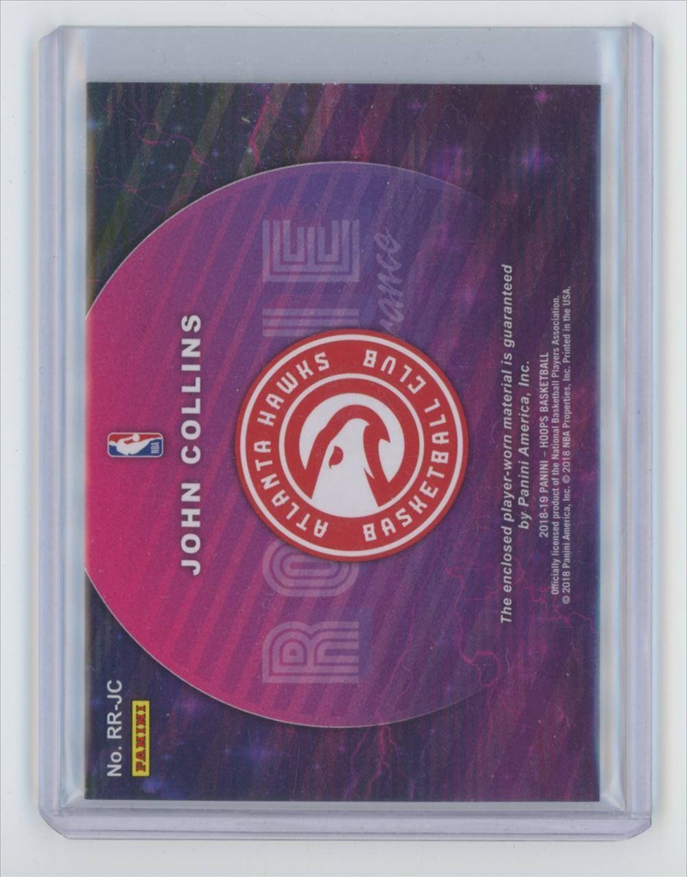 2018-19 Hoops Rookie Remembrance Swatch John Collins Basketball Card #RR-JC