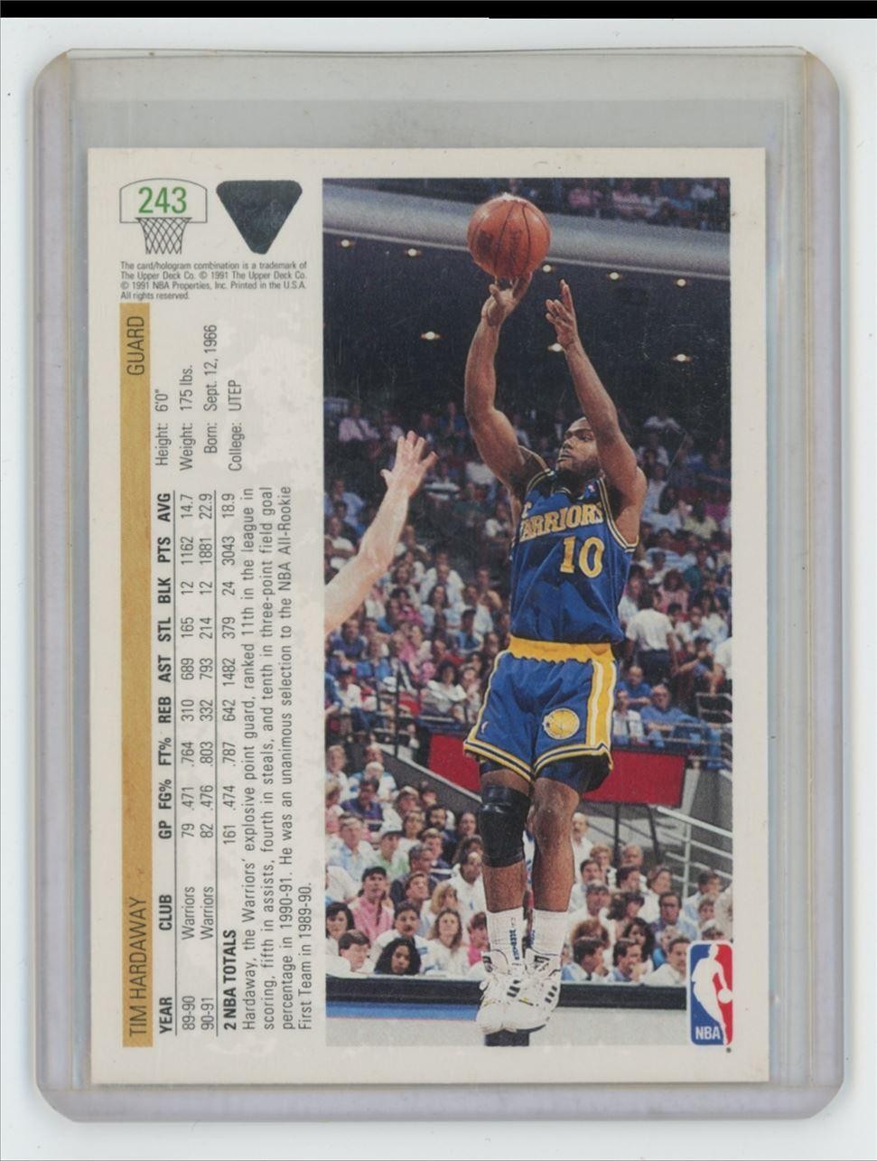 1991-92 Upper Deck Tim Hardaway Basketball Card #243