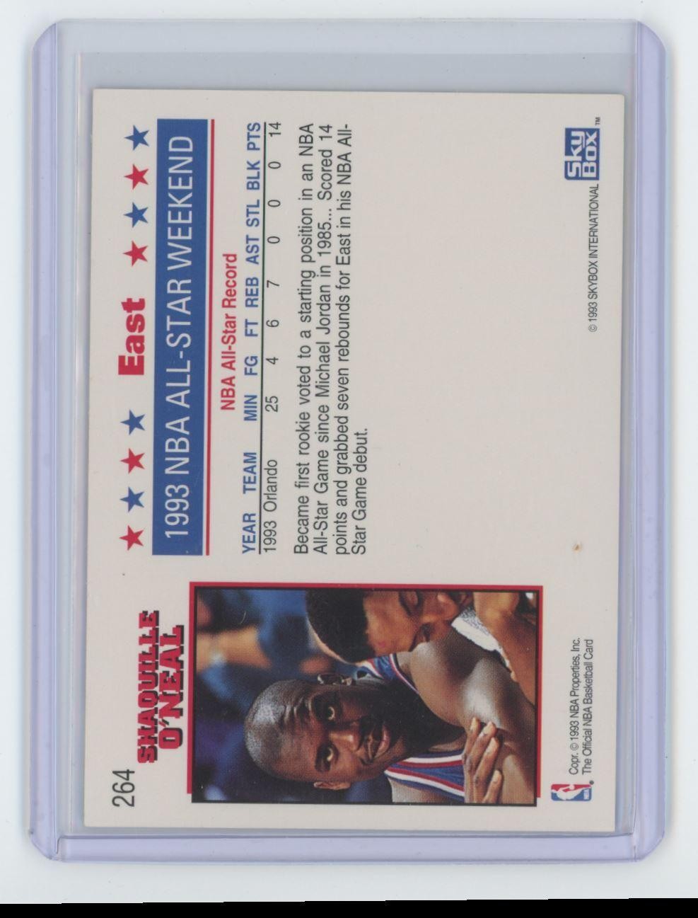 1993-94 Hoops Shaquille O'Neal Rookie Basketball Card Orlando Magic #264