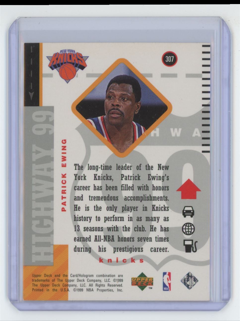 1998-99 Upper Deck Patrick Ewing Basketball Card New York Knicks #307