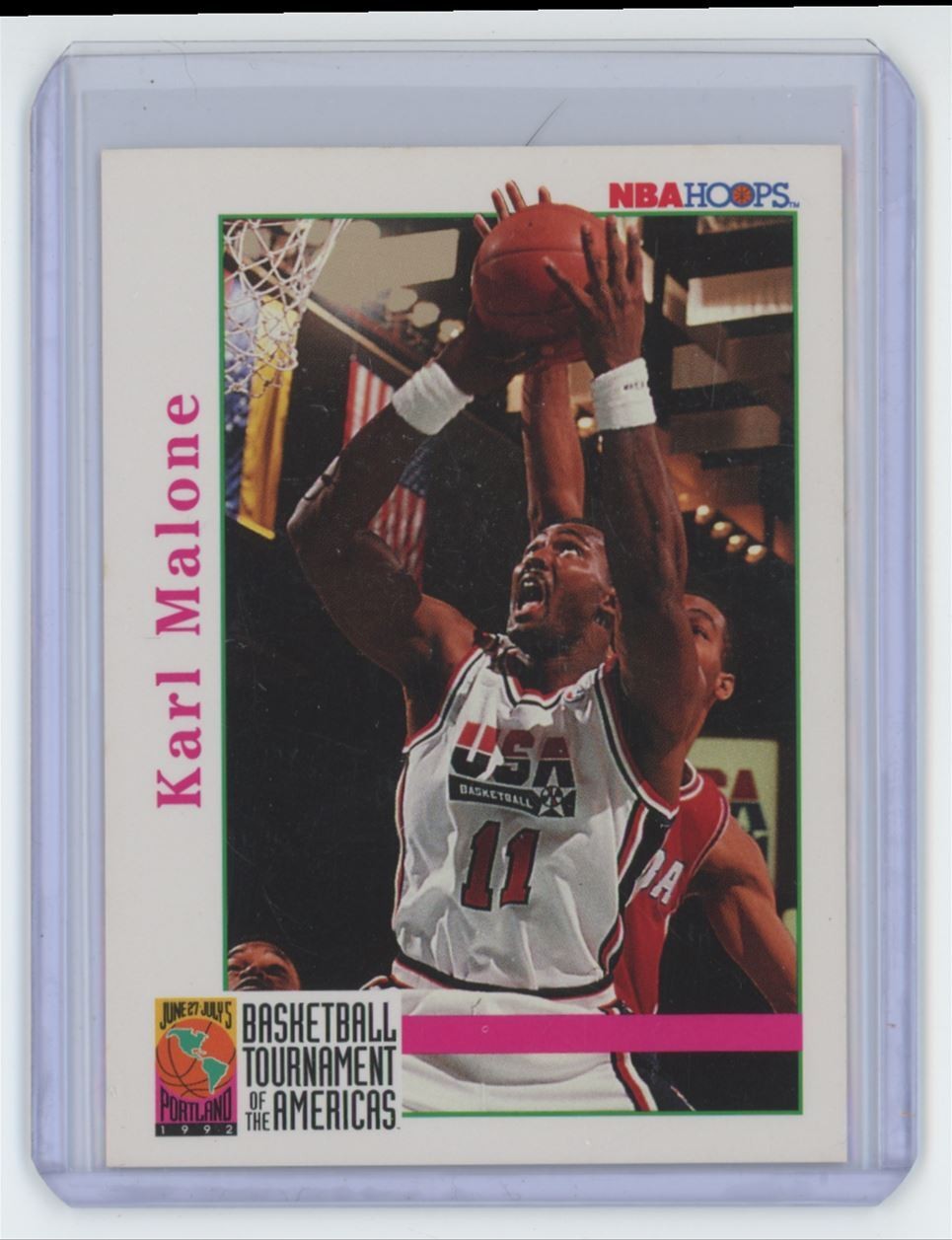 1991-92 Hoops Karl Malone Basketball Card USA #343