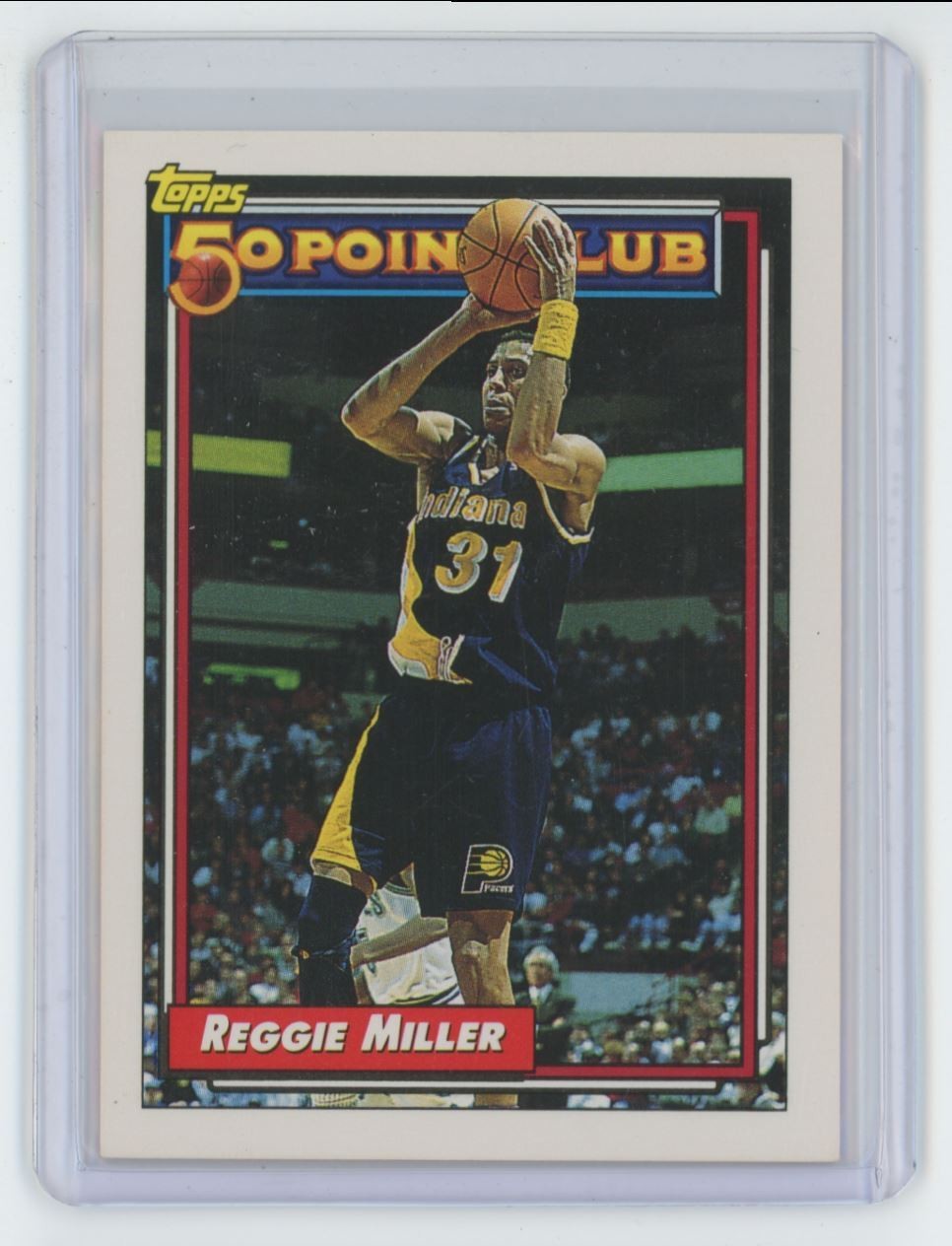 1992-93 Topps Reggie Miller Basketball Card Indiana Pacers #215