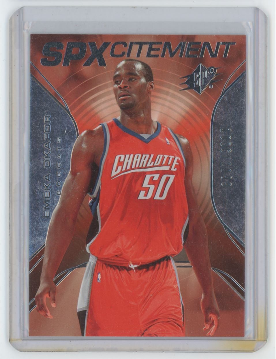 2007-08 Upper Deck SPXcitement Emeka Okafor Basketball Card 1006/2999 Charlotte