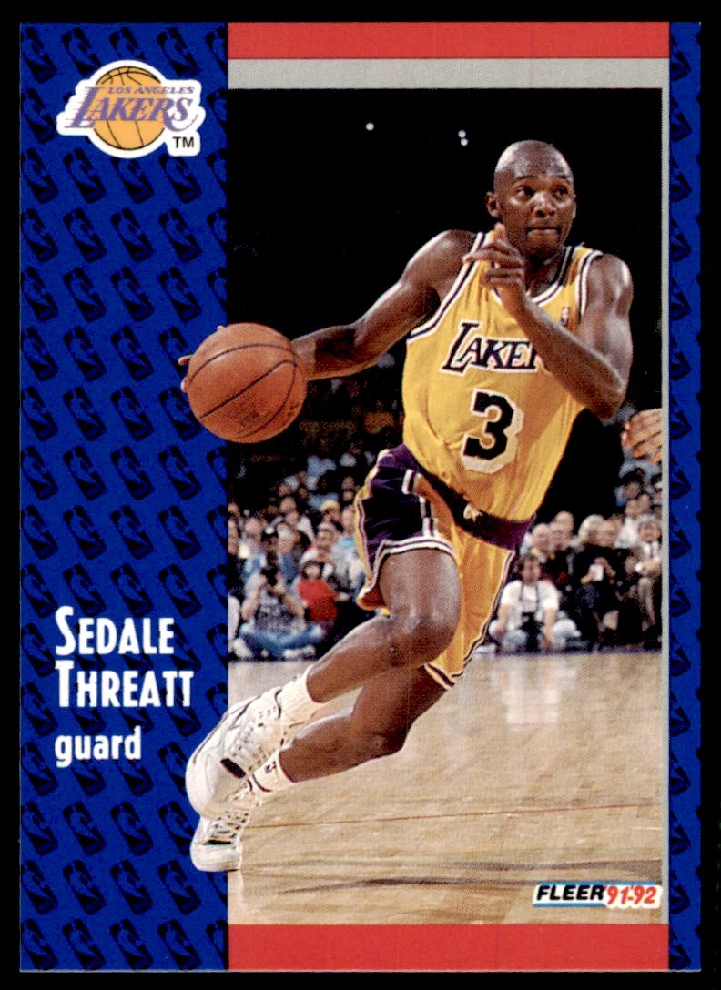 1991-92 FLEER SEDALE THREATT LOS ANGELES LAKERS #304
