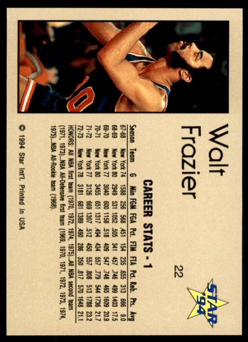 1994-95 Star Walt Frazier Basketball Cards #22