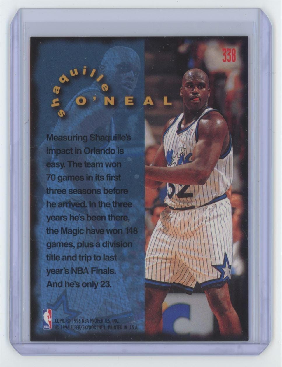 1995-96 Fleer Shaquille O'Neal Basketball Card Orlando Magic #338 C