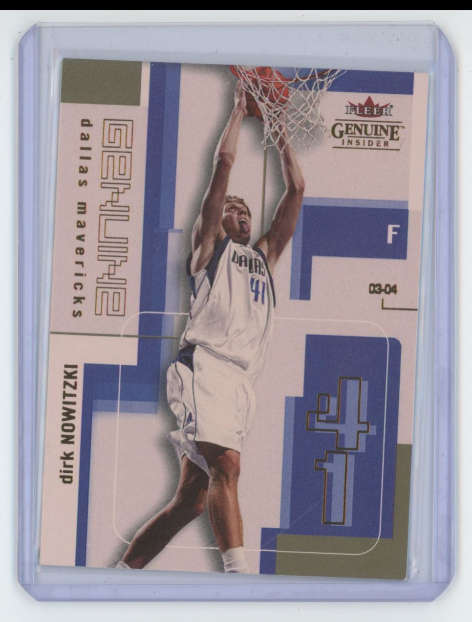 2003-04 Fleer Genuine Dirk Nowitzki Basketball Card Dallas Mavericks #45 A