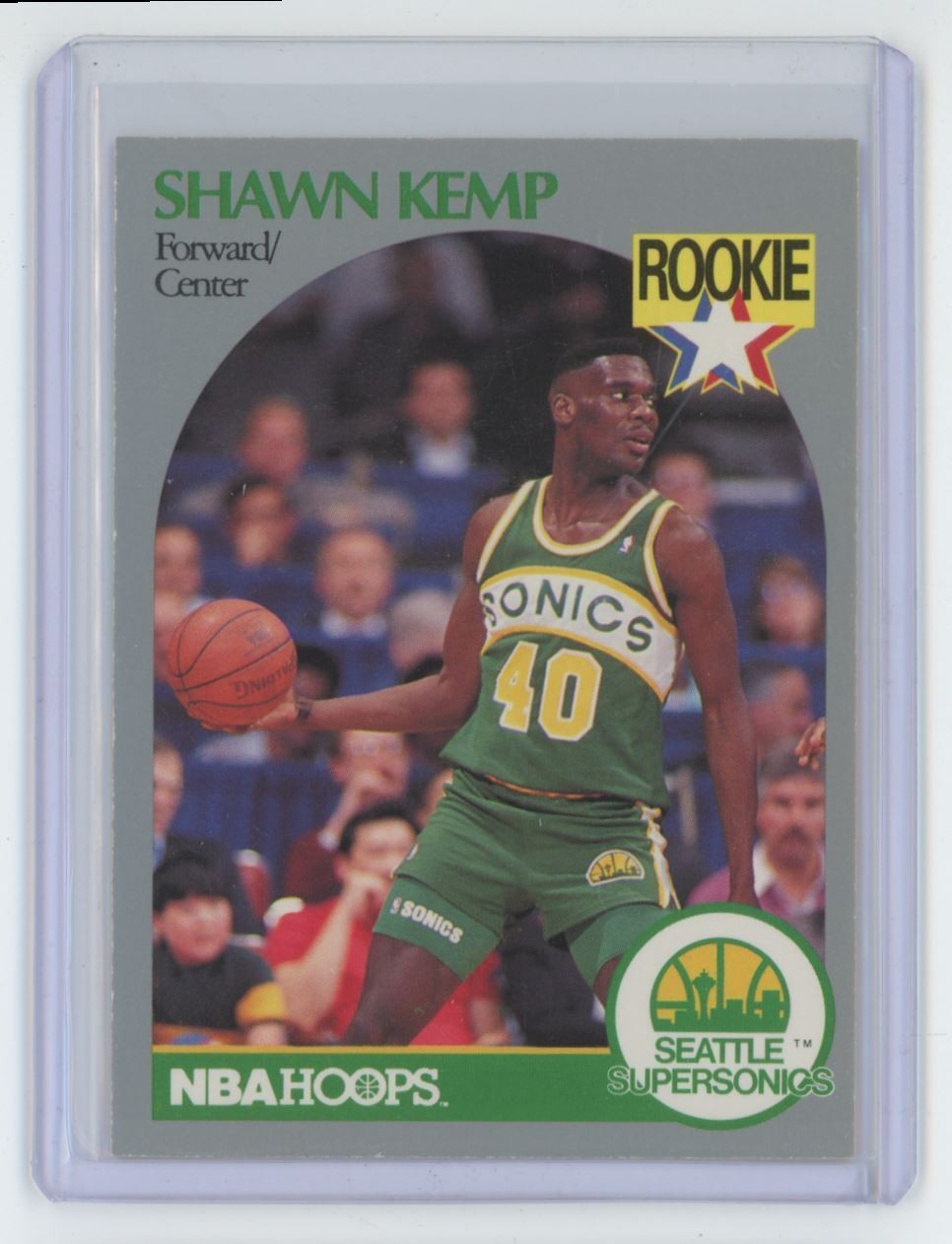 1990-91 NBA Hoops Shawn Kemp Rookie Basketball Card Seattle SuperSonics #279