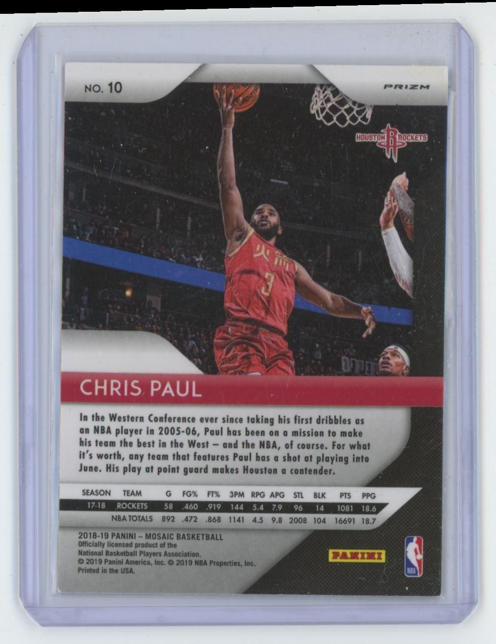 2018-19 Panini Prizm Mosaic Chris Paul Basketball Card Houston Rockets #10