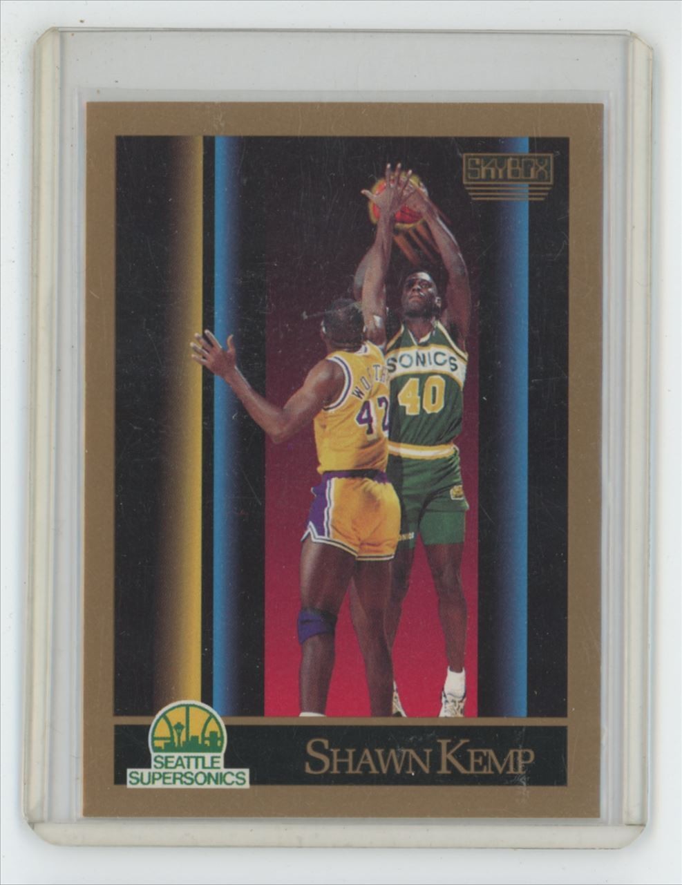 1990-91 SkyBox Shawn Kemp Basketball Card Seattle SuperSonics #268 B