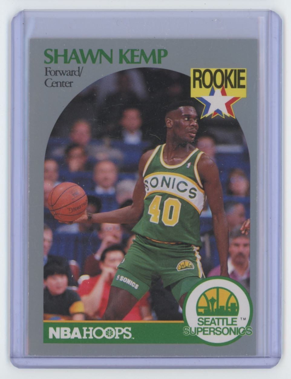 1990-91 Hoops Shawn Kemp Rookie Basketball Card Seattle SuperSonics #279 A