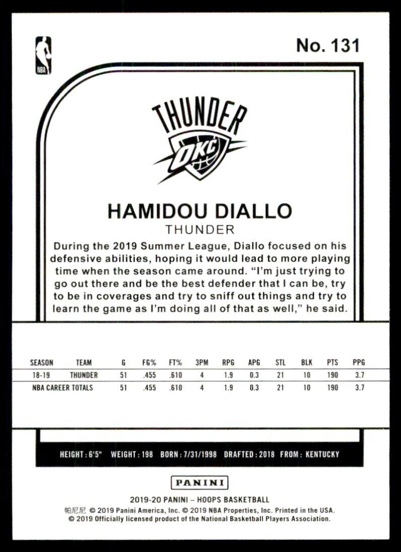 2019-20 NBA HOOPS* HAMIDOU DIALLO* OKLAHOMA CITY THUNDER #131