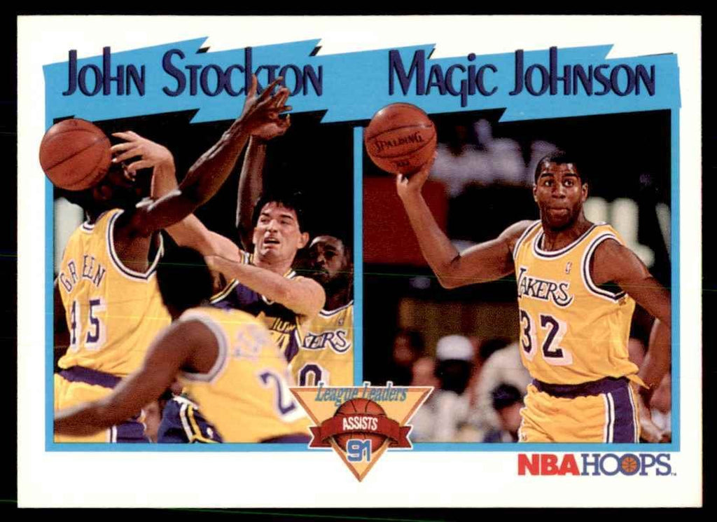 1991-92 NBA Hoops John Stockton/Magic Johnson Basketball Cards #312