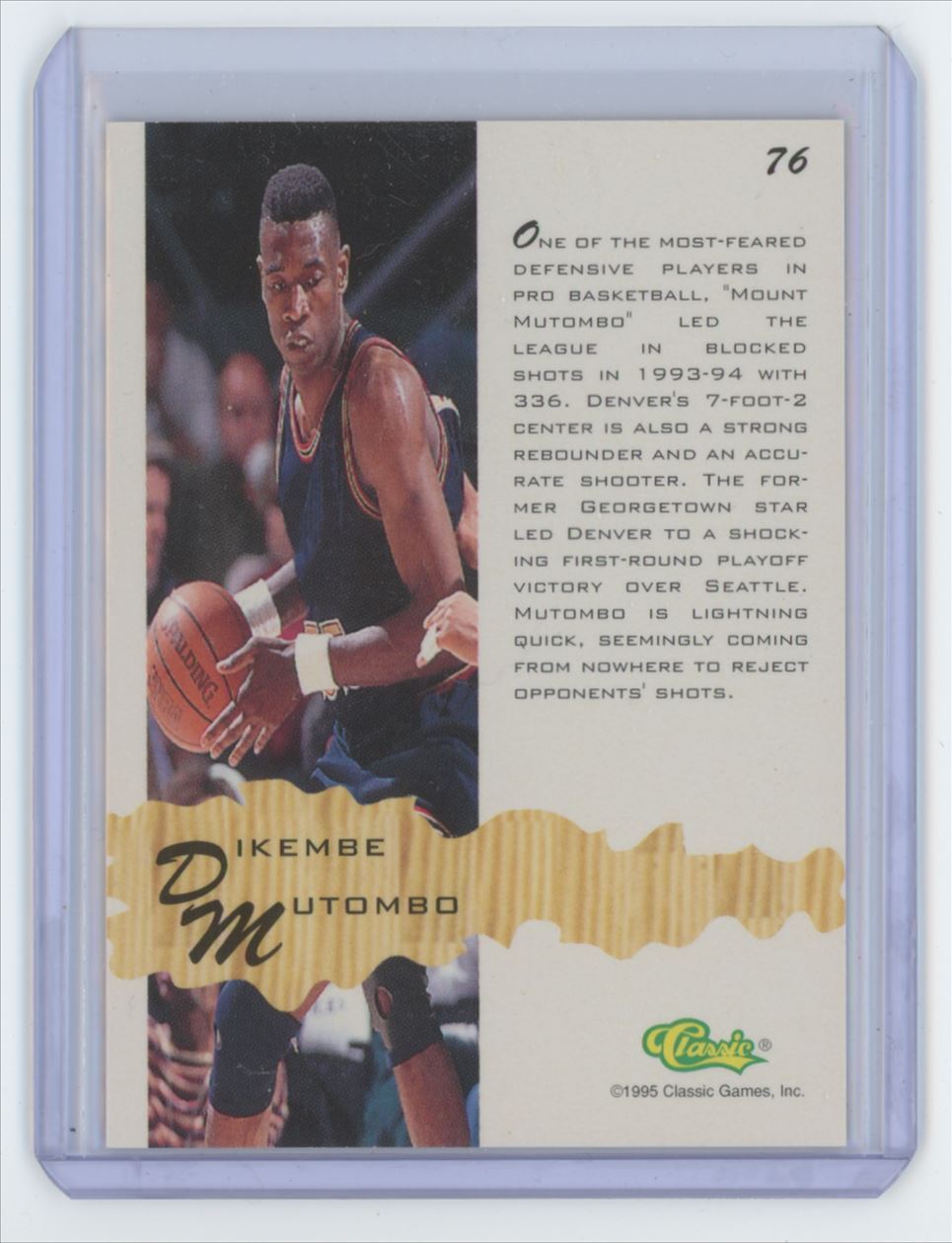 1994-95 Classic Assets Dikembe Mutombo Basketball Card #76
