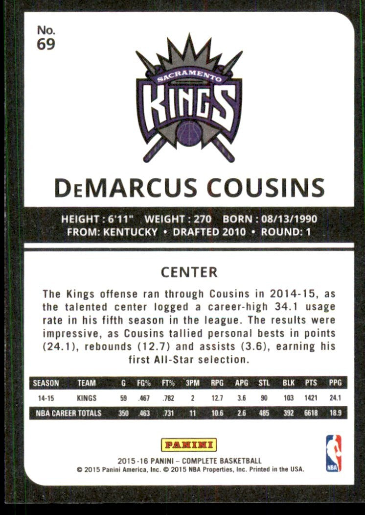 2015-16 Panini Complete DeMarcus Cousins Sacramento Kings #69