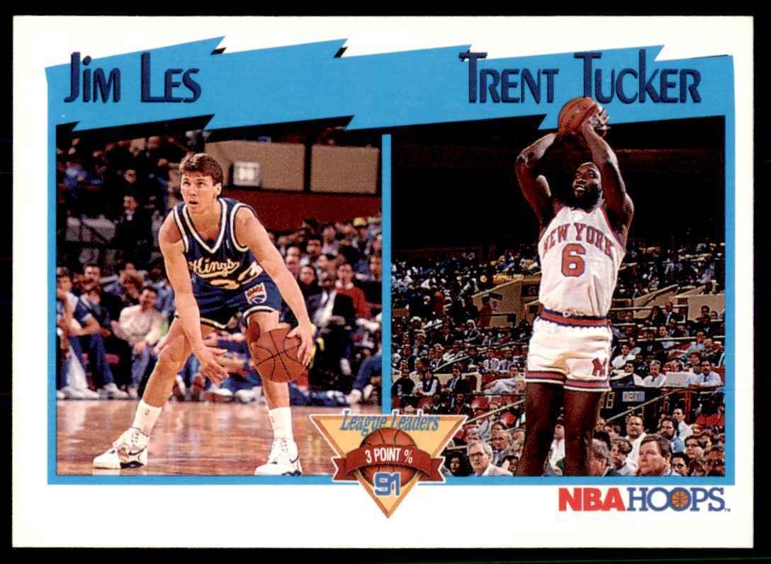 1991-92 Hoops Jim Les/Trent Tucker Rookie League Leaders 3 Point #307