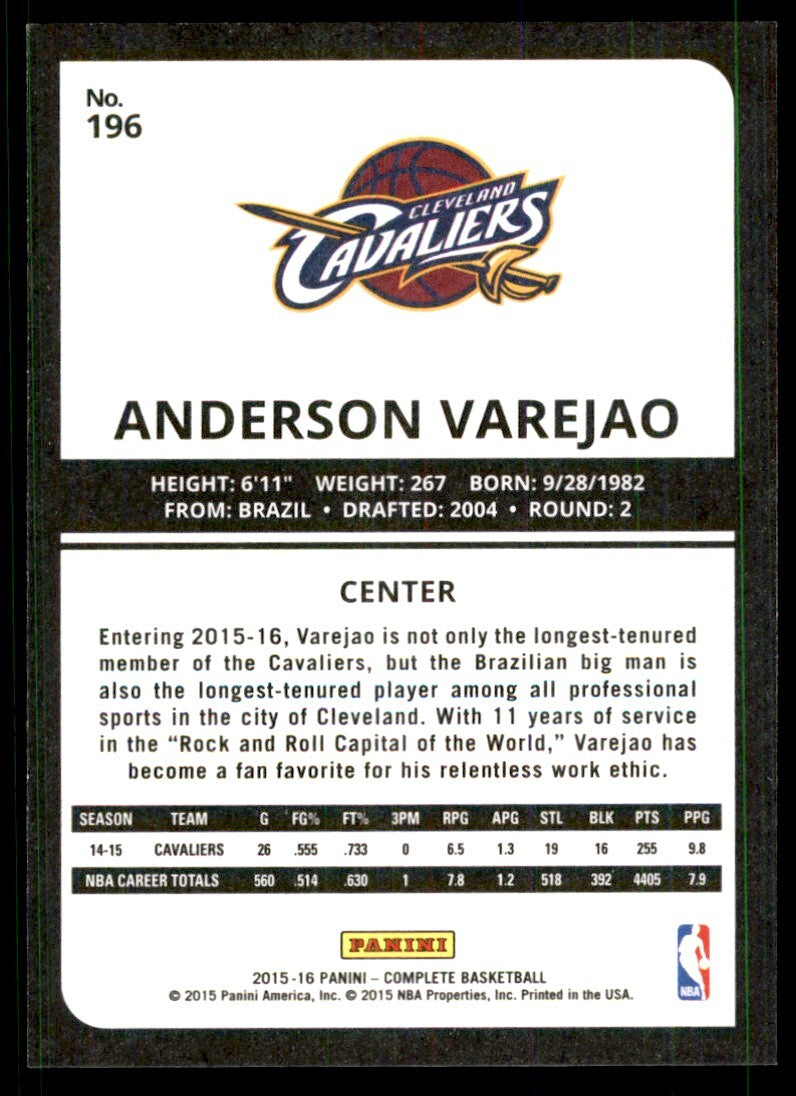 2015-16 Panini Complete: Anderson Varejao Cleveland Cavaliers #196