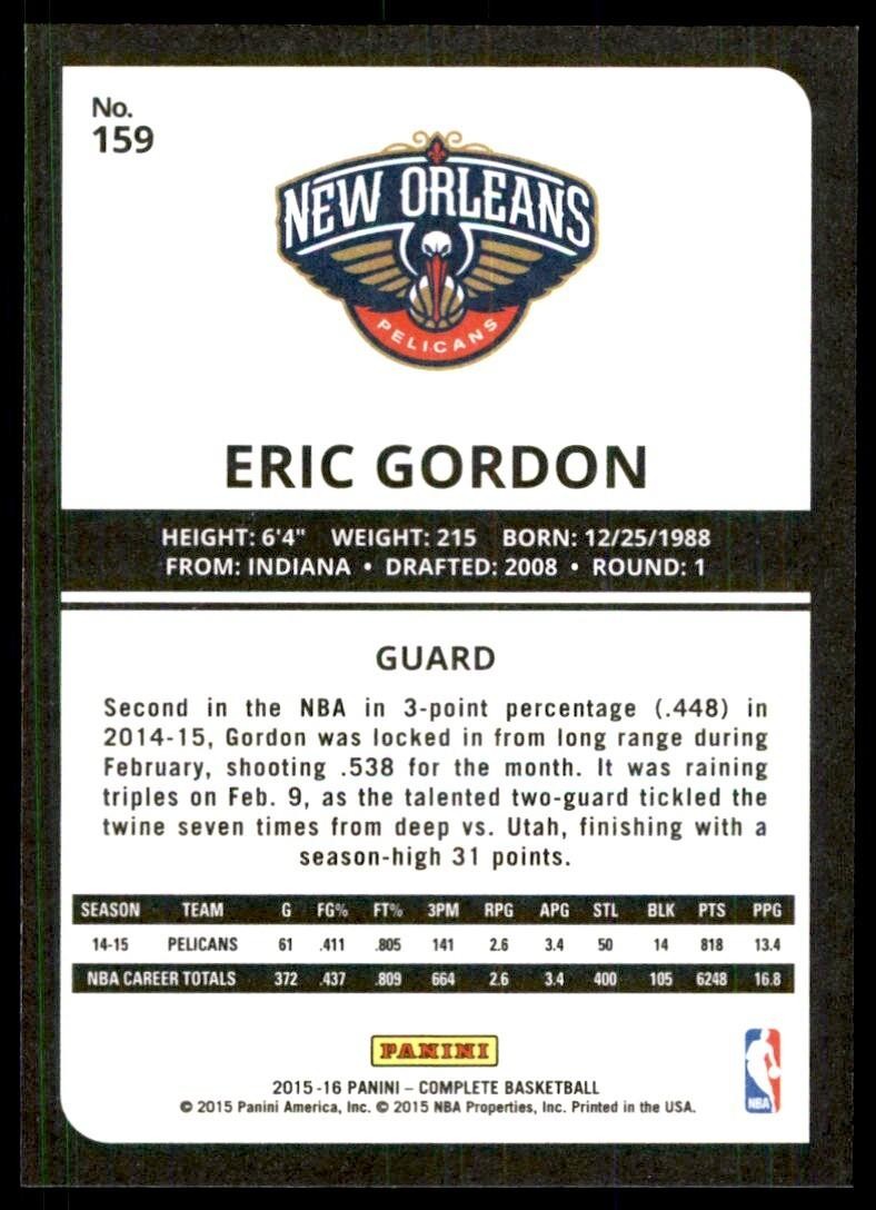 2015-16 Panini Complete_ Eric Gordon New Orleans Pelicans #159